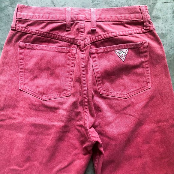 vintage 80s red GUESS JEANS Style 43105A high rise ankle zip Sz 29 - Picture 4 of 11